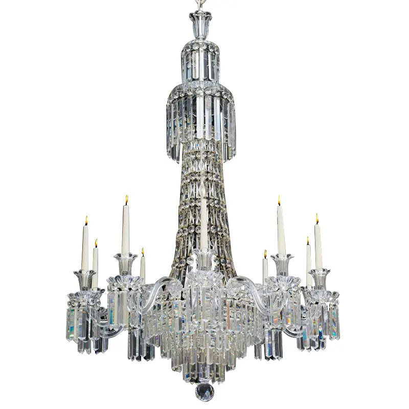 Hotel Antique Vintage Classical Crystal Luxury Candle Bulbs Pendant Lamps Indoor Chandelier