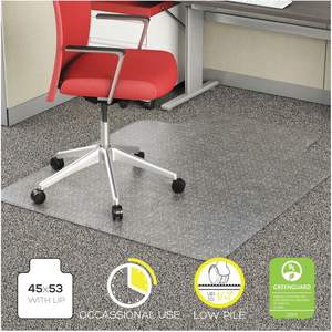 Alfombrilla para Silla Alera Moderna con Diseño de Tachuelas, para Alfombras de Pelo Plano, 45 x 53 Pulgadas, de PVC, Vinilo y PET, Lavable, con Borde Transparente, para Oficina y Sala de Estar - Product Image 1