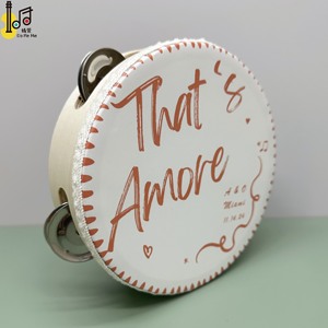 Tamburelli da 6 pollici in legno personalizzabili per feste di matrimonio e balli, <span class=keywords><strong>strumento</strong></span> <span class=keywords><strong>musicale</strong></span> con nastro e passamaneria personalizzati - Product Image 6