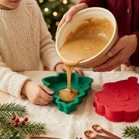 Grand moule à gâteau en silicone de Noël, Père Noël, arbre de Noël, plateau de cuisson 3D, qualité alimentaire, antiadhésif, résistant au four