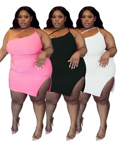 cheap clubbing plus size women sexy sleeveless basic mini party club wear evening dress clothes plus size clothing for plus size