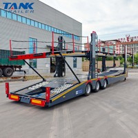 Remorque porte-voitures et SUV, 6 places, avec élévateur hydraulique, semi-remorque transporteur de voitures à double pont