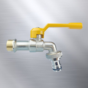 Grifo de latón para exteriores con una entrada y dos salidas, montado en la pared, cromado, anticorrosión, para lavadora y uso en jardín. - Product Image 3