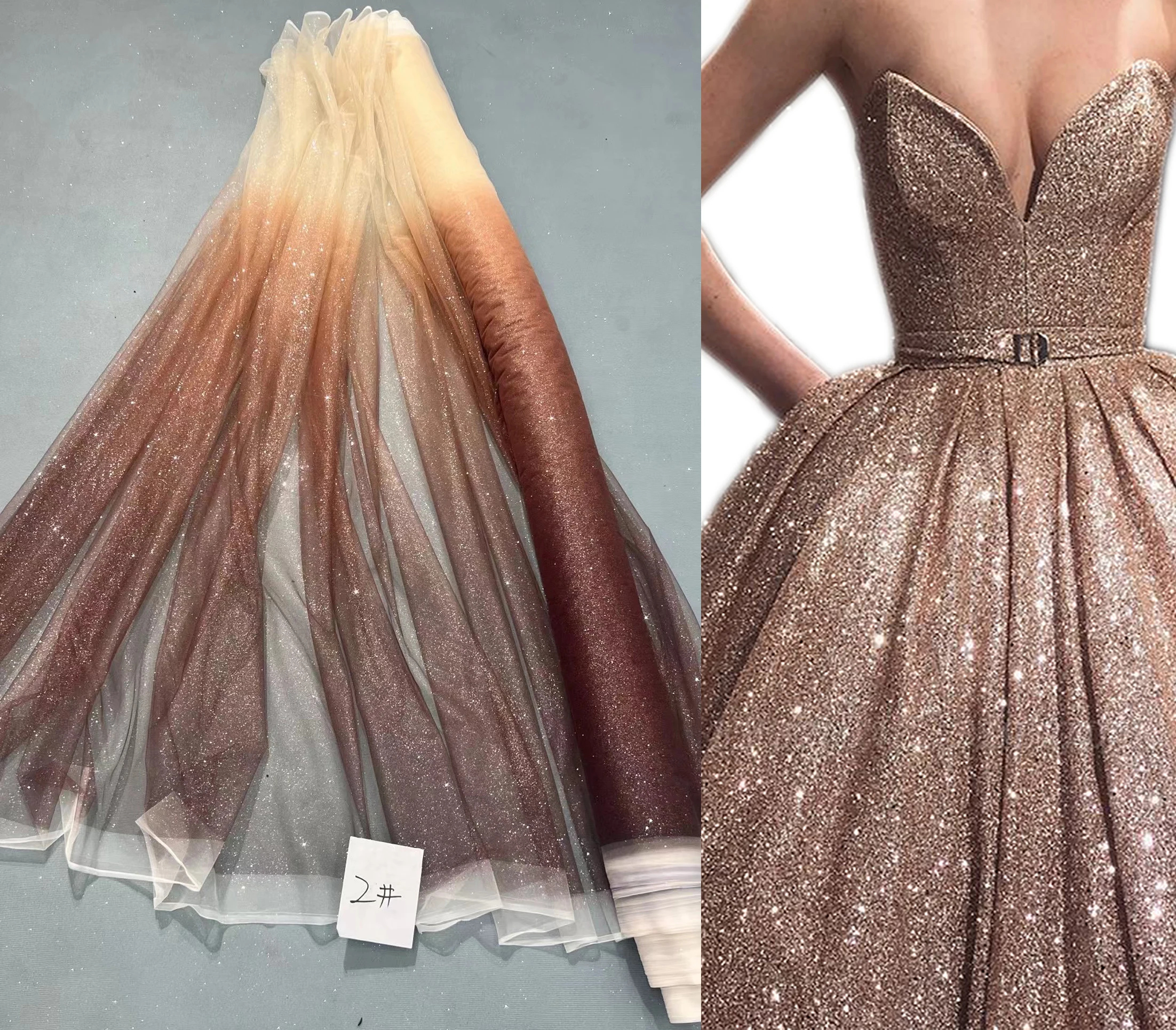 Gradient Tulle Metallic Glitter Sequin Lace Fabric Gradient Tulle Metallic Glitter Sequin Lace Fabric