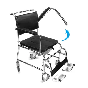 High Strength Plated Stainless Steel Commode Wheel Chair