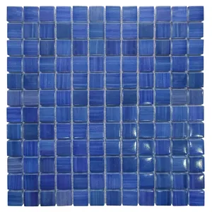 Оптовая цена открытый синий стеклянный бассейн плитка