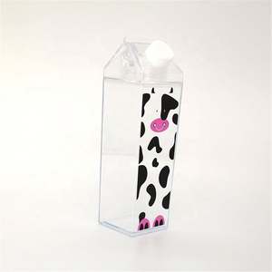 Custom Logo <b>Plastic</b> <b>Square</b> Leak-Proof Dishwasher Safe Party Drinking <b>Container</b> 500-1000ml with Straw & Lid - Product Image 2