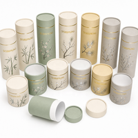 Boîtes cylindriques en carton kraft gaufré écologiques pour l'emballage de produits de beauté, de maquillage, de soins de la peau et de bougies en gros
