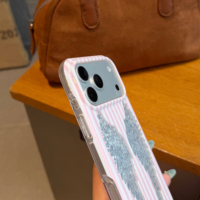 Nouvelle coque de téléphone antichoc motif ailes d'ange rayées roses pour iPhone 17 Pro Max 16 Pro Max 15 Pro Max