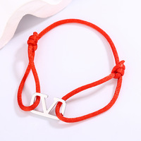 Paslanmaz çelik özel Logo yıkayıcı Charm ipek halat kordon bilezik ayarlanabilir dize bilezik kişiselleştirilmiş circirclejewelry