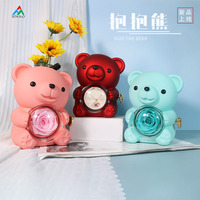 Ours en fleurs éternelles en coton véritable, rose, cadeau pour la Saint-Valentin, la fête des mères, Noël, la fête des enfants