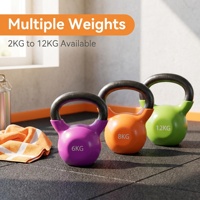 Kettlebell en fonte massif enduit de vinyle, coloré et antidérapant, vente en gros d'usine, 2kg-40kg, pour gym et CrossFit