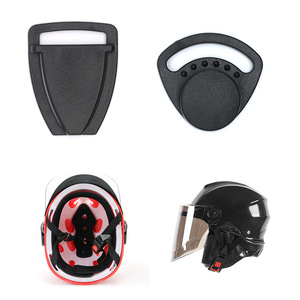 Triangular Helmet Safety Buckle Black Plastic <b>Adjustment</b> <b>Strap</b> Clamp Motorcycle Helmet Accessories - Product Image 3