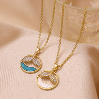 Collier Pendentif Cercle Queue de Sirène Style Océan avec Zirconium Pavé, Chaîne à Maillons en Acier Inoxydable, Bijou Délicat pour Femme, Idéal Cadeau de Fête
