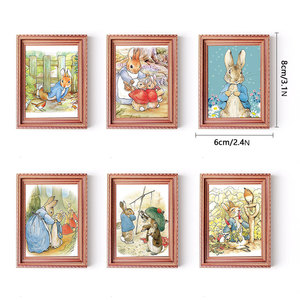 Mini Aimants de Réfrigérateur en Bois, Multi-Styles, Imprimés Artistiques Classiques et Vintage, Décoration Murale pour Cuisine et Maison, Ornements Cadeaux de Fêtes - Product Image 5