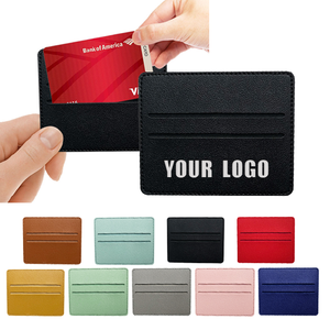 Porte-cartes de visite en cuir PU ultra-fin 0717, 2 emplacements, personnalisable (logo et couleur), sans fermeture, vente en gros - Product Image 3