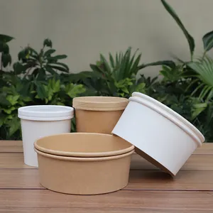 Kraft Paper Box Paper Bowl Packaging Take Away Food Bowl Container