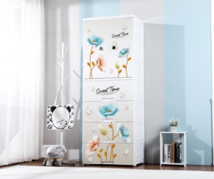 Armoire double porte grande capacité 66 cm, organisateur de rangement <span class=keywords><strong>suspendu</strong></span> complet, motif mignon, qualité durable - Product Image 4