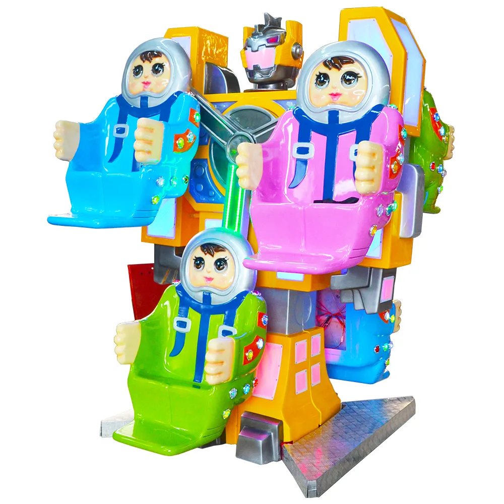 Kiddie robot sürmek dönen mini müzikal bahçe kapalı eğlence parkı ekipmanları oyun seti satılık çift dönme dolap 6 koltuklar