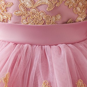 Robe de princesse en satin brodée pour petite fille, sans manches, avec grand nœud et traîne, robe de soirée pour enfant, idéale pour anniversaire ou spectacle - Product Image 6