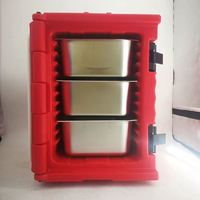Caisse de transport isotherme premium 90L à chargement frontal pour plats, armoire chauffante pour la restauration, boîte de transport pour aliments chauds et froids