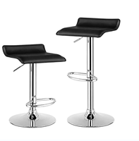 Chaise de comptoir Offre Spéciale courte sans dossier en cuir siège en polyuréthane tabouret de bar pivotant réglable en plastique avec repose-pieds