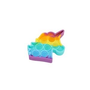 Pop It Fidget Toy Unicorn Shape Silicone Stress Relief Toy For Kids Age 2 To 4 Years Unisex Rainbow Color - Product Image 1
