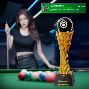 Trofeo de Billar y Snooker Global 2025, Bola 8, Incrustaciones de Cristal de Resina con Logotipo del Evento Grabado con Láser <span class=keywords><strong>para</strong></span> Torneos de Clase Mundial - Product Image 3