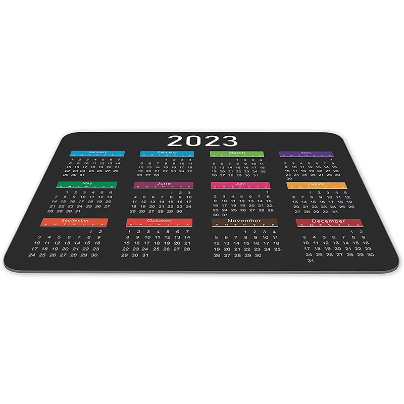 2023 oem calendar desk mat custom Calendar printed mouse pad for office household mouse mat with newest calendar
