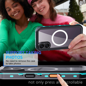 เคสโทรศัพท์กันน้ำ 2 เมตร มาตรฐาน <span class=keywords><strong>IP68</strong></span> ยี่ห้อ Redpepper สำหรับ <span class=keywords><strong>iPhone</strong></span> 17 15 Pro Max 16 <span class=keywords><strong>Xs</strong></span> 12 สีฟ้า กระจก รองรับการชาร์จไร้สายแบบแม่เหล็ก - Product Image 3