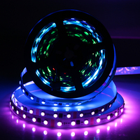 Bande lumineuse LED adressable RGB 12V/24V IP65 en cuivre, autocollante, continue, avec circuit intégré WS2811