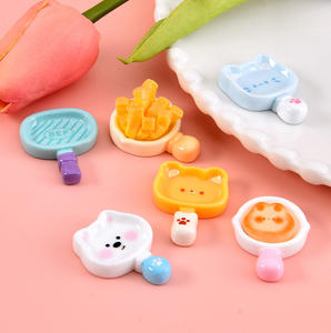 Schattige cartoon poppenhuis accessoires miniatuur mini hars koekenpan platte achterkant hars cabochons voor poppenhuisdecoratie - Product Image 6