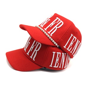 Gorras de camionero de perfil alto personalizadas al por mayor, gorra de camionero de lana roja, gorra de béisbol bordada de 5 paneles - Product Image 3