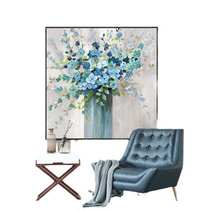 Hand Painted Floral Oil Painting Modern Minimalist Living Room Sofa Background <b>Wall</b> Art With Metal <b>Frame</b> Impressionism Style - Product Image 5