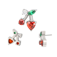Prêt à expédier Nouveau Bijou de Piercing Corporel Forme Cerise Labret 16G Anneau de Lèvre Boucle d'Oreille Helix