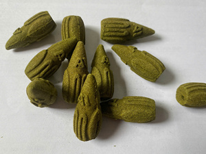 Encens en cône vert fait main, style chinois, aromathérapie religieuse, base en bambou, combustion longue durée, parfum naturel - Product Image 2