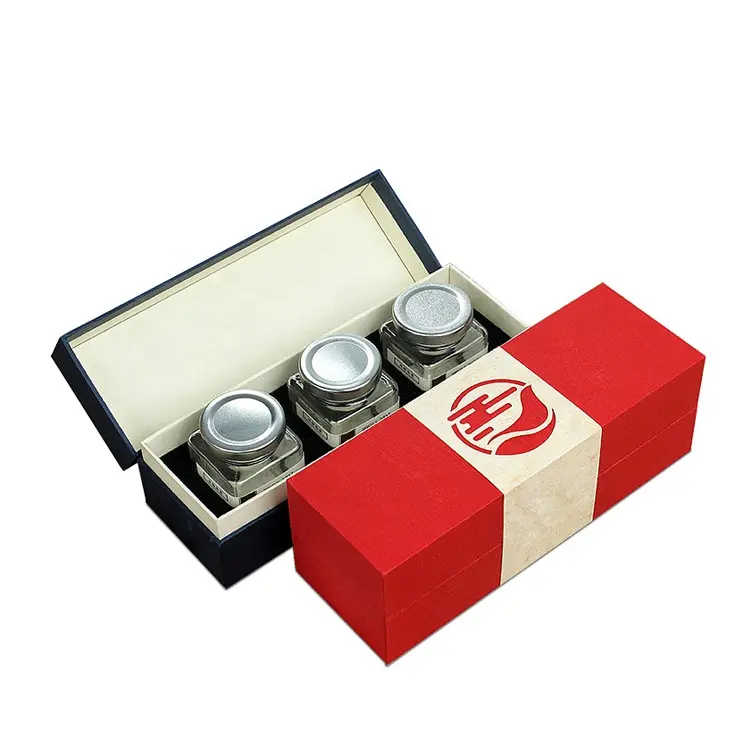 Fabriek Custom Instant Voedsel Verpakking Grey Kartonnen Vogel Nest 3 Stuks Fles Pot Geschenkdozen