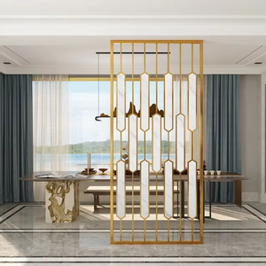 Glissez les écrans ouverts de décor de mur et les diviseurs de pièce cloison portable diviseur de pièce panneau de séparateurs d'or pour le restaurant de lobby d'hôtel - Product Image 5