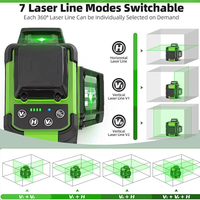 Niveau laser rotatif industriel autonivelant vert 360 degrés – Outil de nivellement laser