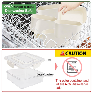 Stackable Portable 6 Compartment <b>Plastic</b> <b>Clear</b> Snack Box Refrigerator Freshness Food Storage Bin - Product Image 2