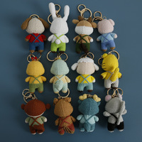 Porte-clés suspendu à breloque de sac Animal fait à la main crochet lapin agneau tigre singe porte-clés pour enfants