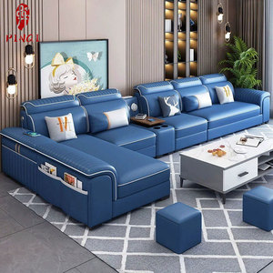 Set Divano Modulare di Lusso Moderno a 7 Posti Angolare a U con Lavorazione Capitonnè per <span class=keywords><strong>Soggiorno</strong></span> - Product Image 3