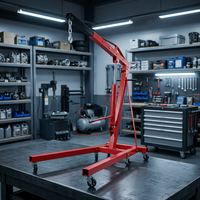 Outil de levage hydraulique pour l'entretien des moteurs de voitures et de camions, capacité de 2 tonnes, grue d'atelier pliable