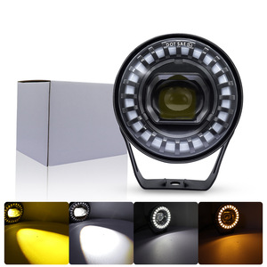 Projecteur LED tout-terrain 4 pouces, double couleur blanc-jaune, pour moto et VTT, 24V DC, haute luminosité, avec lentille, feux de jour - Product Image 1