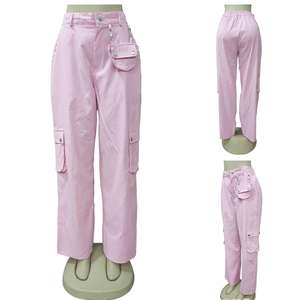 Venta al por mayor de fábrica, pantalones <span class=keywords><strong>Cargo</strong></span> con <span class=keywords><strong>m</strong></span>últiples bolsillos, pantalones de chándal de pierna recta de talla grande para <span class=keywords><strong>mujer</strong></span>, pantalones casuales de moda callejera Y2K - Product Image 1