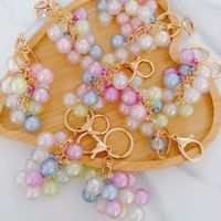 Schattig acryl UV-geprint bubbel-jelly druiven sleutelhanger realistische fruit hanger auto sleutel tas charme