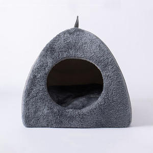 Großhandel Katzen haus Bett 2 in 1 Bestseller Lustige Katze Bett Fabrik Direkt versorgung Warme Haustier betten - Product Image 2