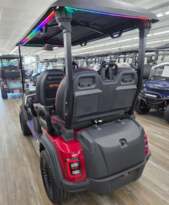 Electric <b>Golf</b> Cart 4 Wheels 24V Lithium Battery Double Motor 400W Modern Style Red Roof Black Seats - Product Image 4