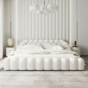 Cama Doble Moderna de Diseño Nórdico, Sofá Cama Multifuncional de Cuero Resistente para Dormitorio, Sala de Estar y Comedor de Hotel - Product Image 1