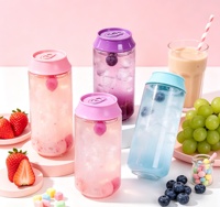 Bouteille d'emballage en plastique transparente en forme de canette de soda pour bonbons gélifiés, format 100ml, 250ml, 330ml, pour vente en gros